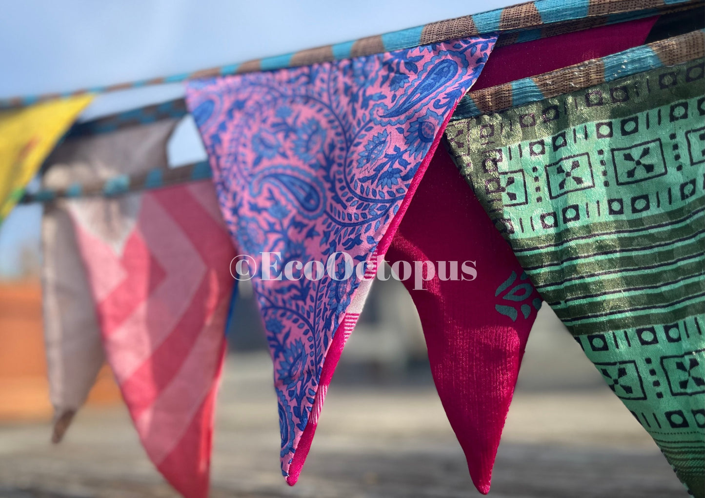 Sari bunting. Handmade stylish decorations for your home or garden.