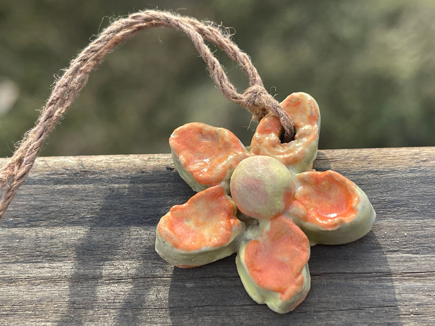 SALE. Handmade necklace made from Sussex clay. Ceramic necklace, orange necklace, pottery necklace, unique necklace, boho unique jewellery