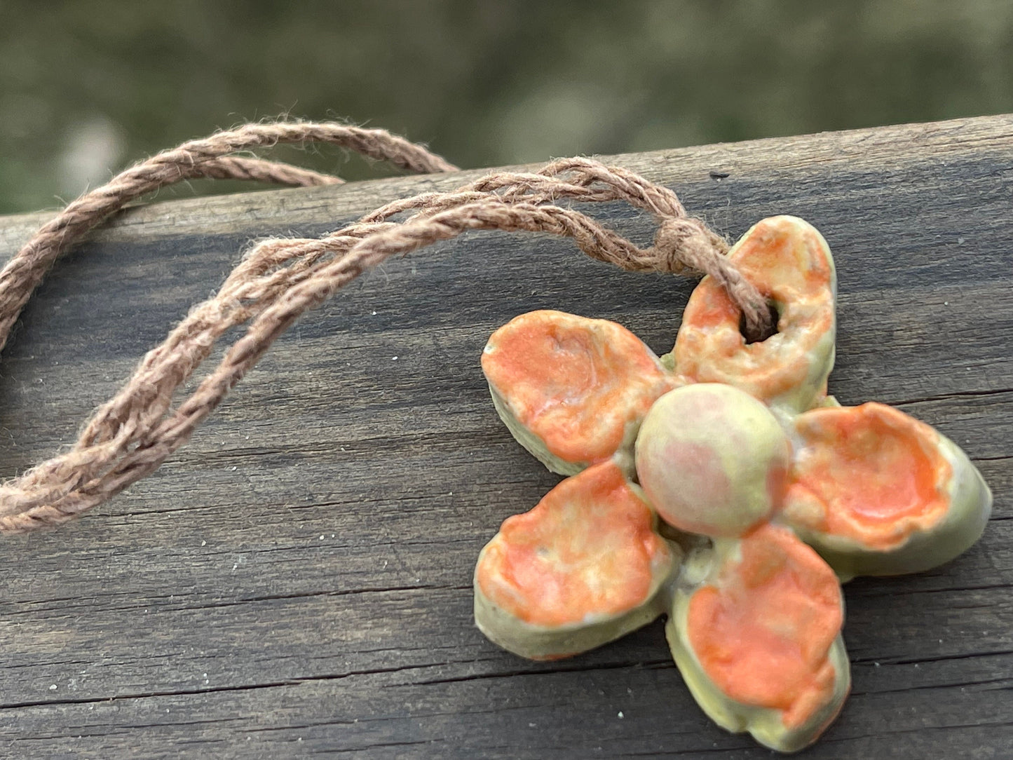 SALE. Handmade necklace made from Sussex clay. Ceramic necklace, orange necklace, pottery necklace, unique necklace, boho unique jewellery