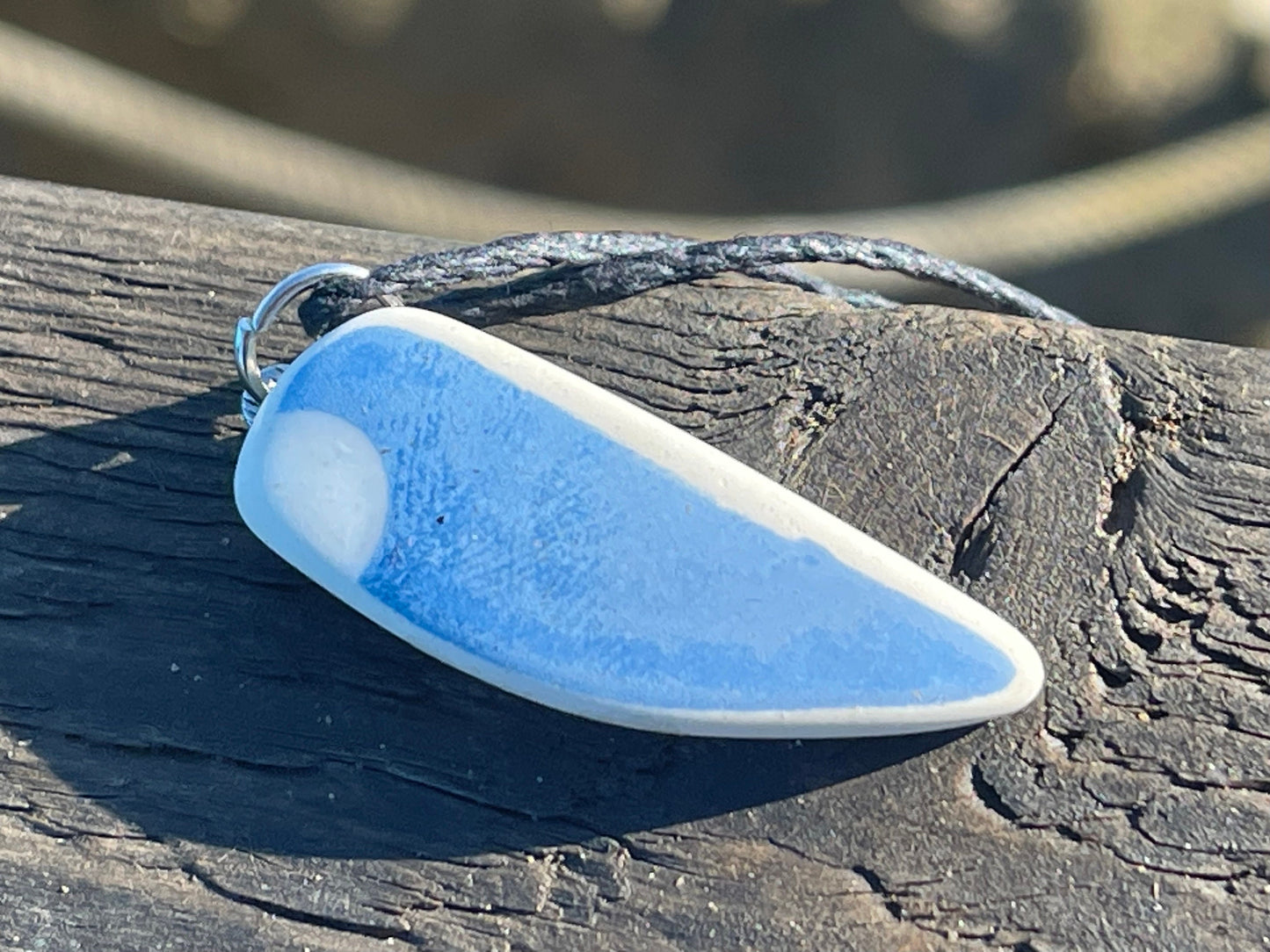 Sea pottery necklace. Recycled necklace, boho hippy necklace, Gift for him, handmade gift for her, ethical jewellery, eco friendly gifts