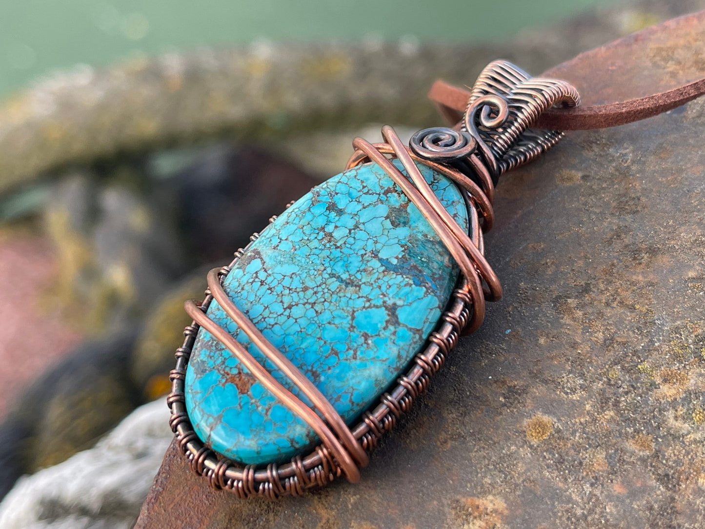 Ethically sourced turquoise necklace. Unique gift for her, romantic gift, blue gemstone necklace, ethical jewellery, handmade boho necklace