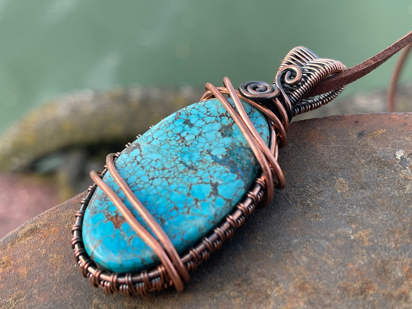 Ethically sourced turquoise necklace. Unique gift for her, romantic gift, blue gemstone necklace, ethical jewellery, handmade boho necklace