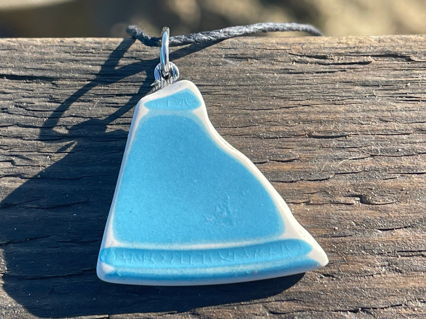 Sea pottery necklace. Recycled necklace, boho hippy necklace, Gift for him, handmade gift for her, ethical jewellery, eco friendly gifts