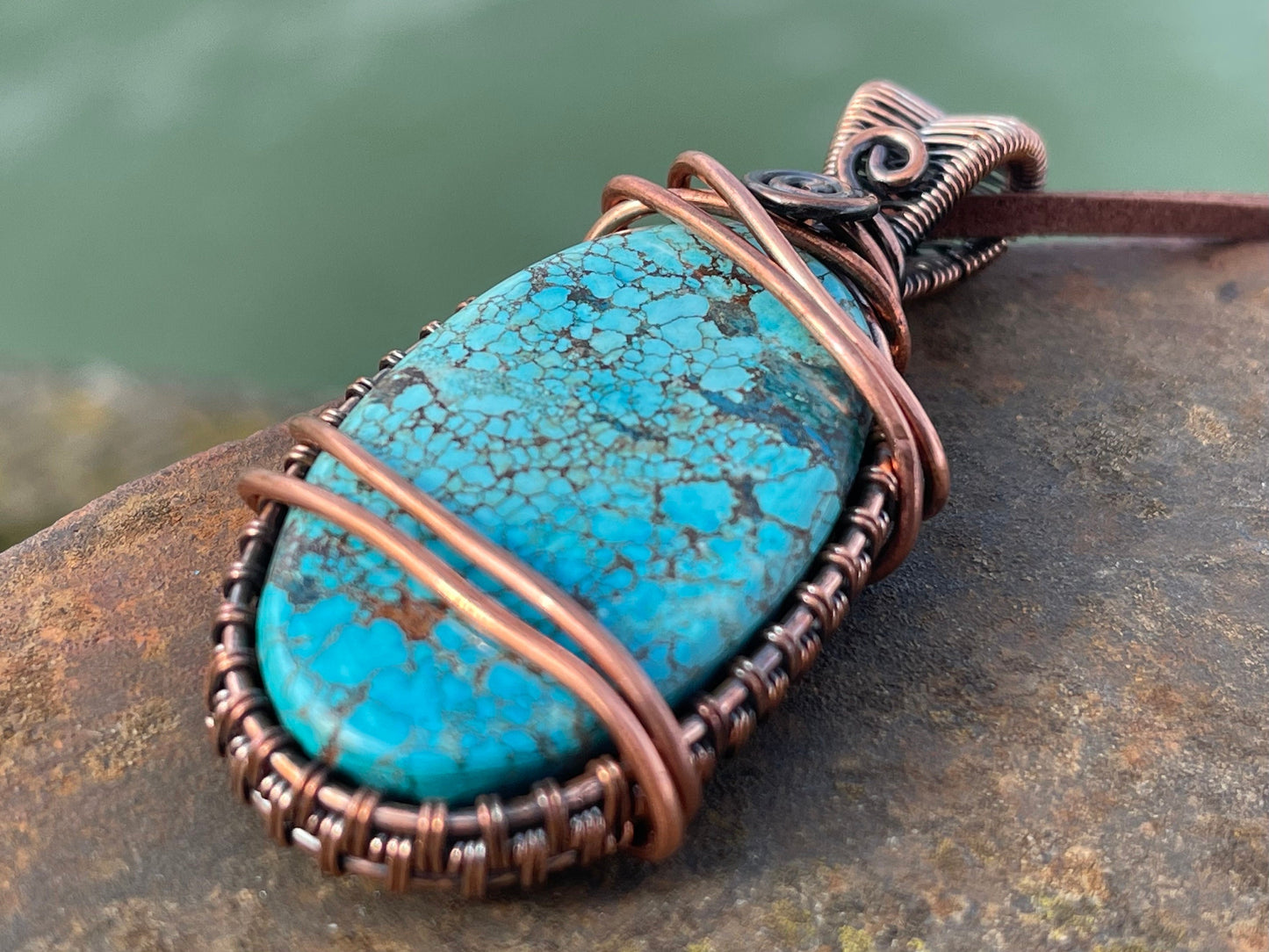 Ethically sourced turquoise necklace. Unique gift for her, romantic gift, blue gemstone necklace, ethical jewellery, handmade boho necklace