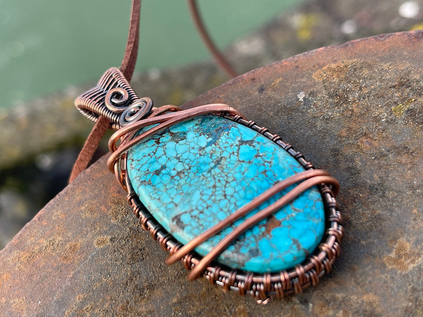 Ethically sourced turquoise necklace. Unique gift for her, romantic gift, blue gemstone necklace, ethical jewellery, handmade boho necklace