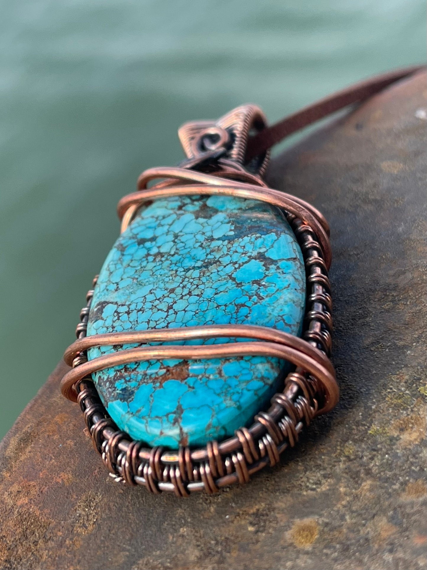 Ethically sourced turquoise necklace. Unique gift for her, romantic gift, blue gemstone necklace, ethical jewellery, handmade boho necklace