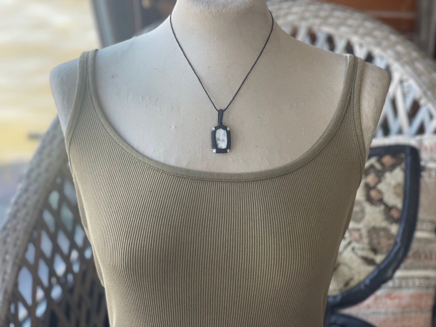 Snowflake obsidian necklace, obsidian pendant, ethical jewellery, gift for him, boho gift for her, handmade necklace, white necklace