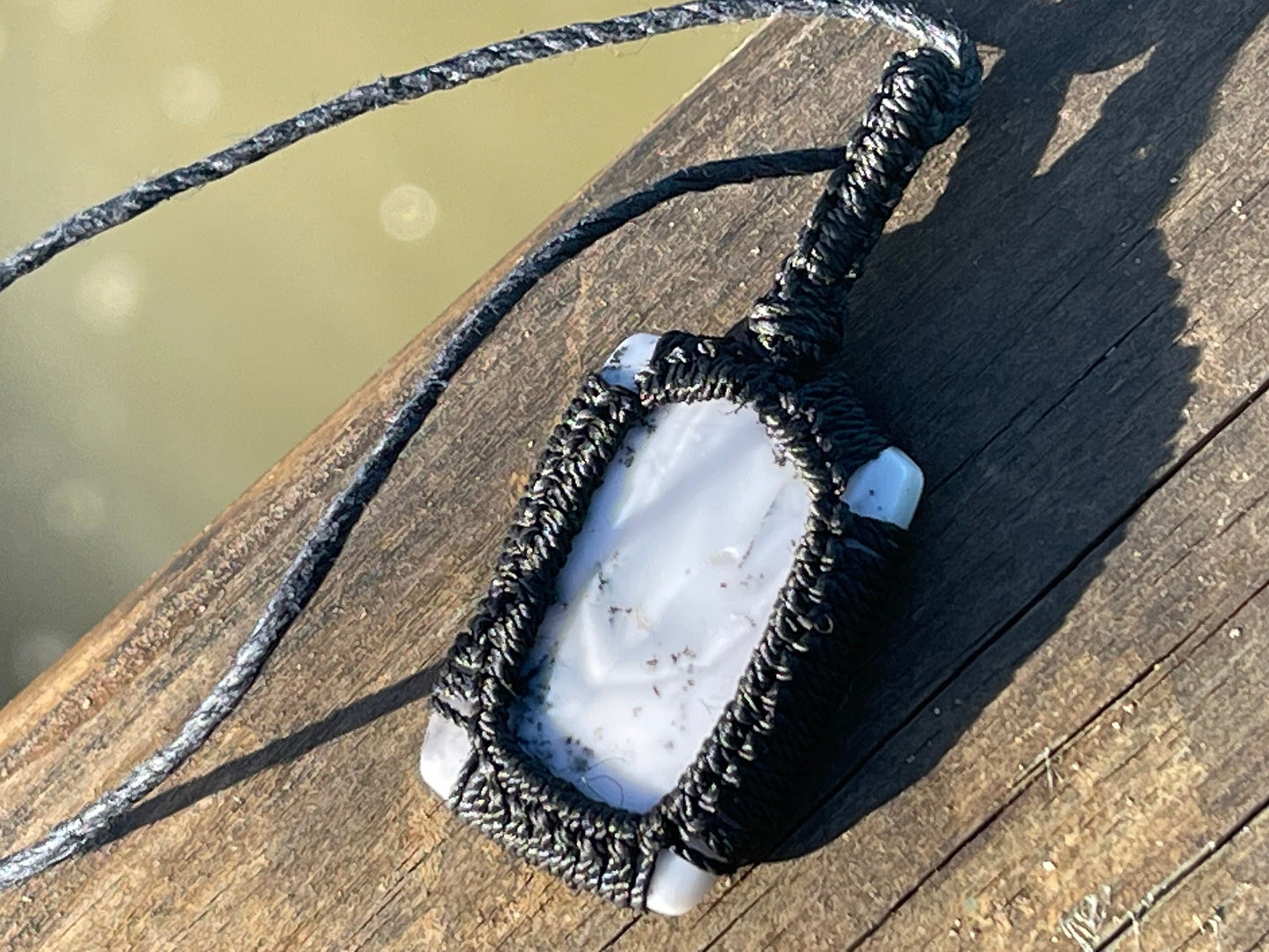 Snowflake obsidian necklace, obsidian pendant, ethical jewellery, gift for him, boho gift for her, handmade necklace, white necklace