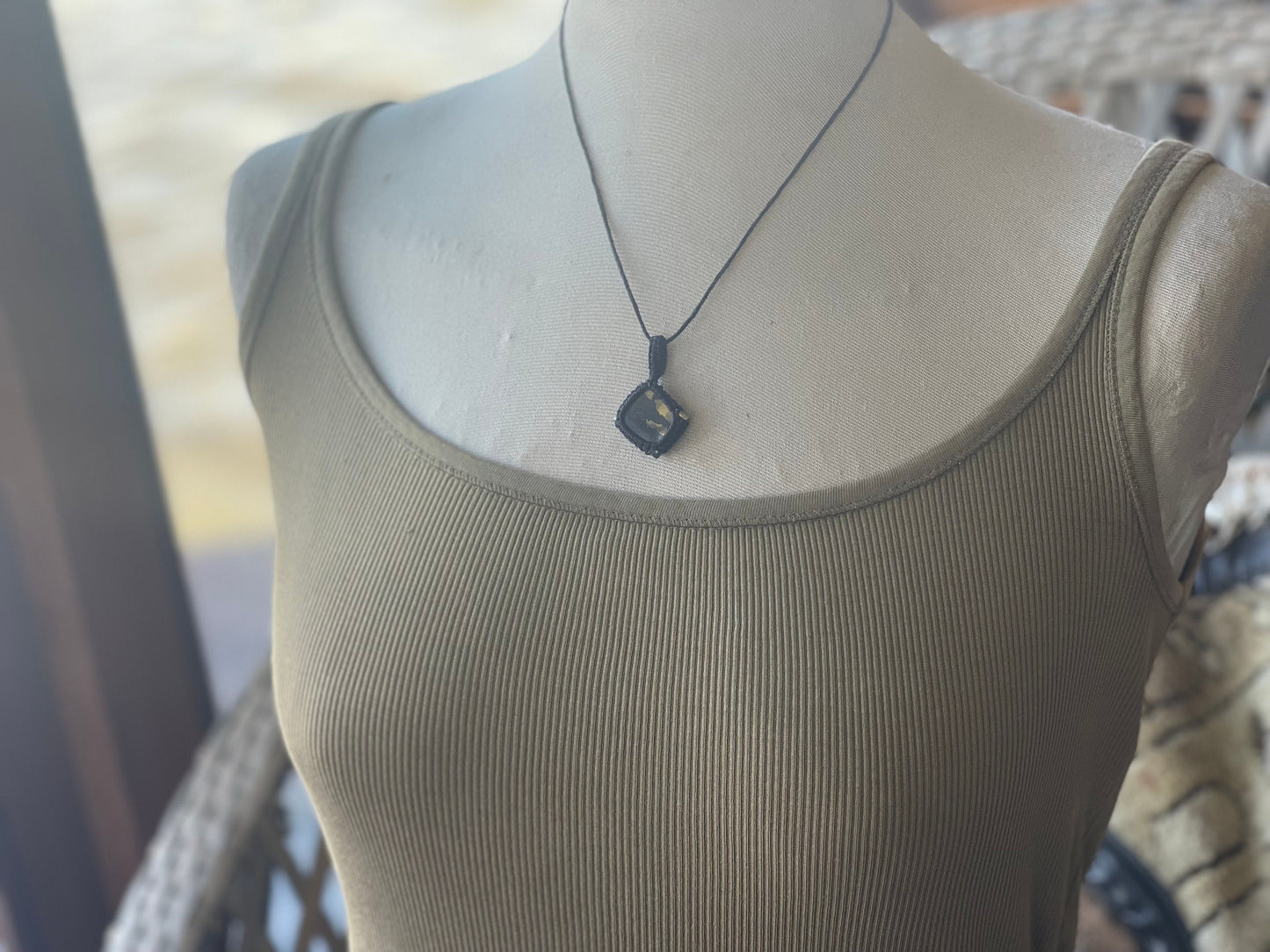 Black copper obsidian necklace, obsidian pendant, ethical jewellery, gift for him, boho gift for her, handmade necklace, black necklace