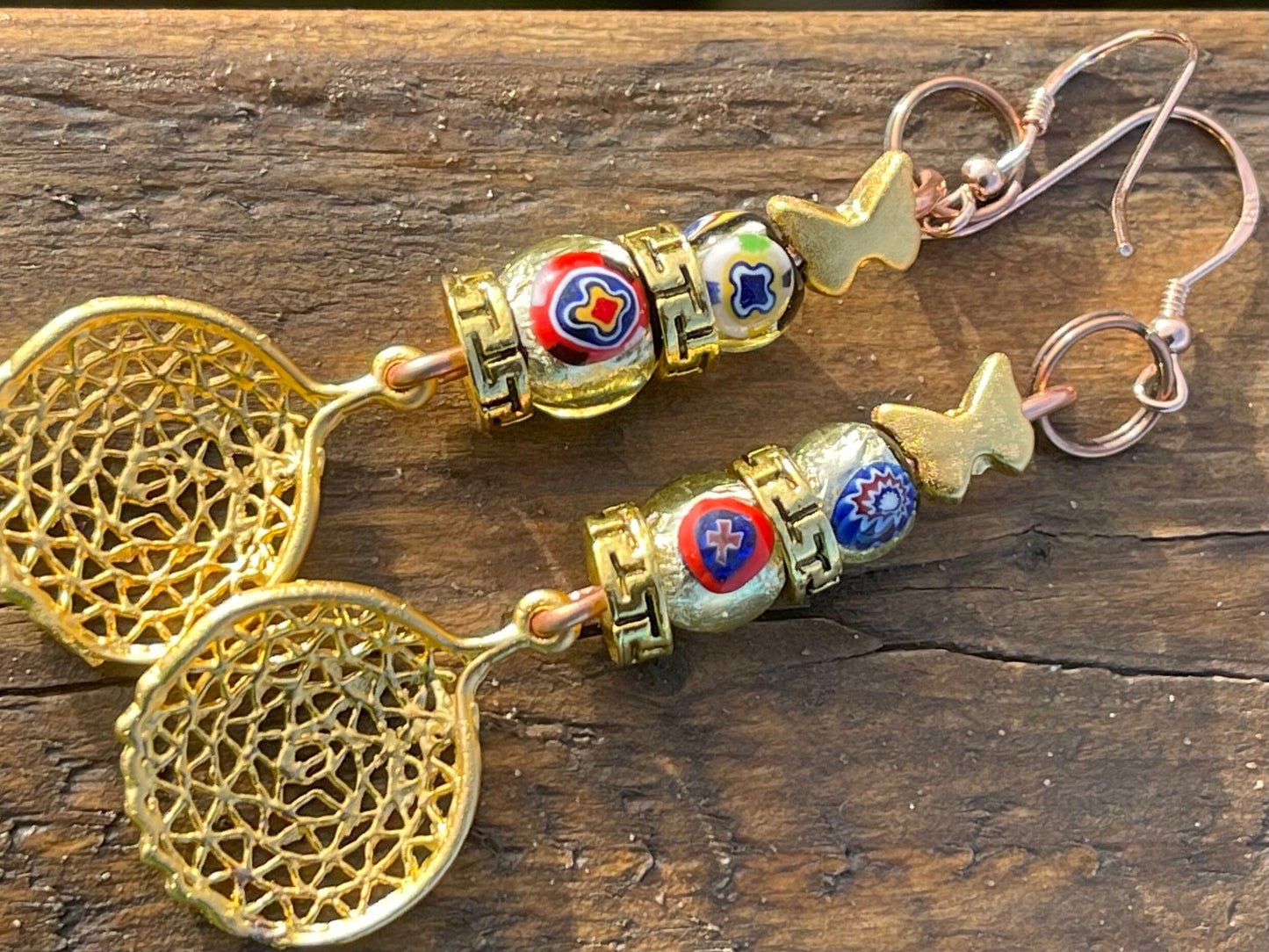 Butterfly earrings, unique earrings, ethical jewellery, unusual boho jewellery, gold handmade earrings, boho earrings, butterfly jewellery