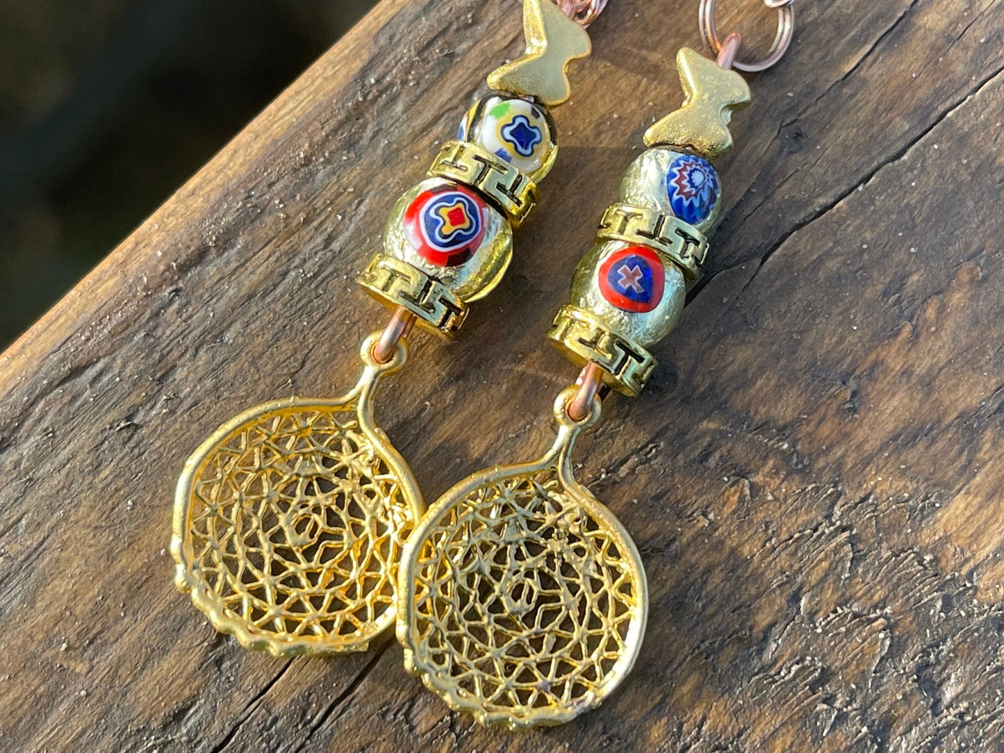 Butterfly earrings, unique earrings, ethical jewellery, unusual boho jewellery, gold handmade earrings, boho earrings, butterfly jewellery