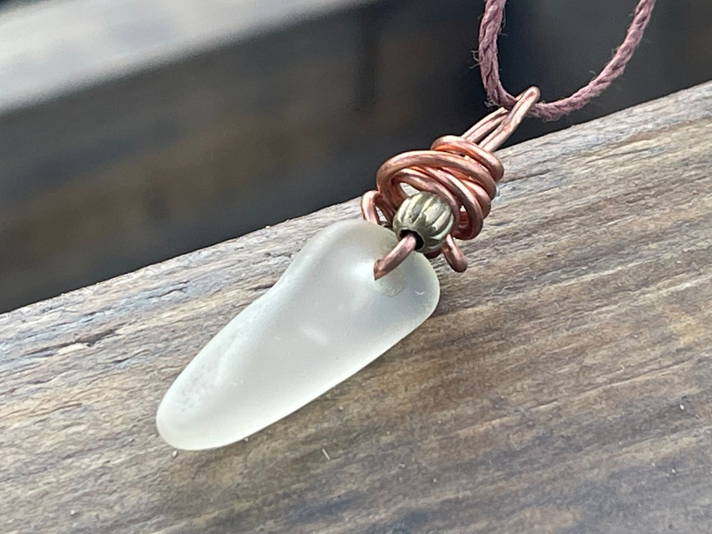 Eco friendly sea glass necklace. Ethical jewellery, boho necklace, unusual gift for him, gift for man, boho necklace, sea glass jewellery