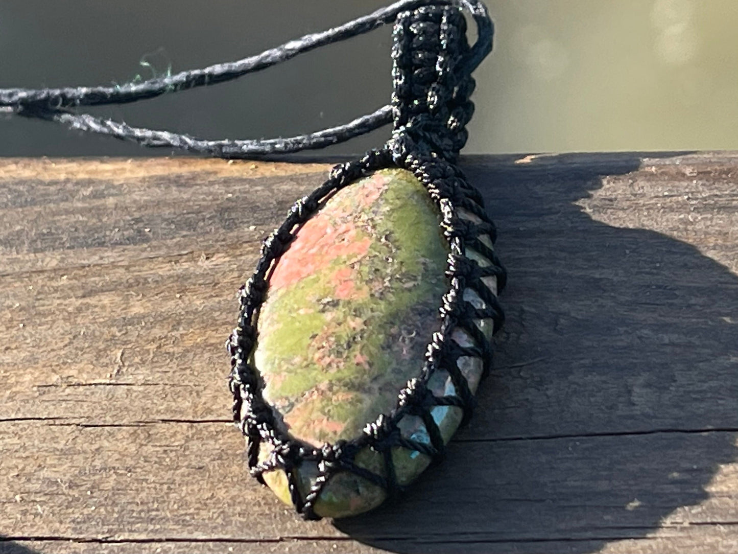 Moss agate necklace, moss agate pendant, ethical jewellery, gift for him, gift for her, handmade necklace, boho pendant, macrame necklaces