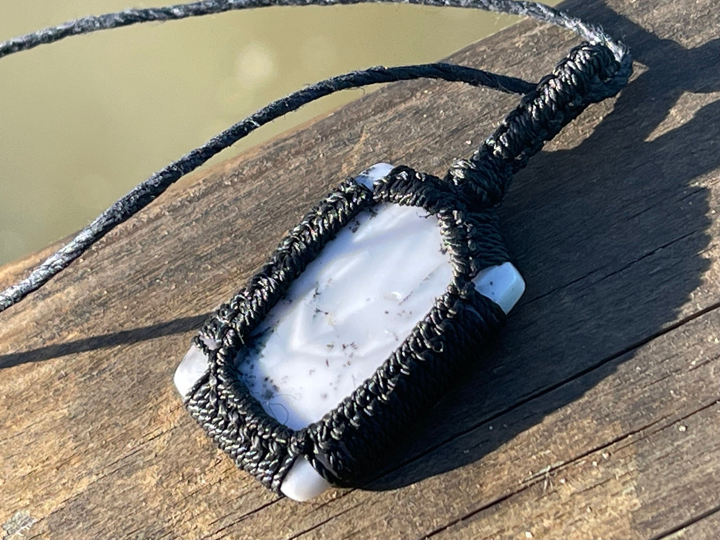 Snowflake obsidian necklace, obsidian pendant, ethical jewellery, gift for him, boho gift for her, handmade necklace, white necklace