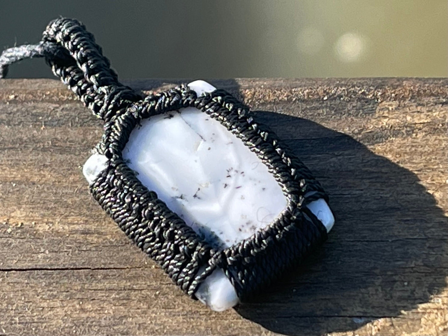 Snowflake obsidian necklace, obsidian pendant, ethical jewellery, gift for him, boho gift for her, handmade necklace, white necklace