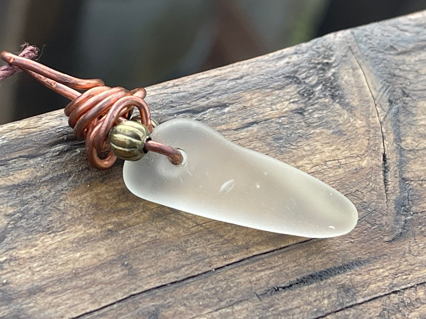 Eco friendly sea glass necklace. Ethical jewellery, boho necklace, unusual gift for him, gift for man, boho necklace, sea glass jewellery