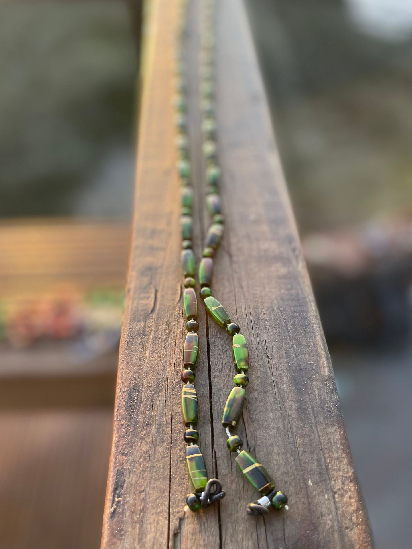 Recycled glasses chain, funky glasses holder, eco friendly glasses chain, ethical jewellery, green glasses chain, boho recycled jewellery