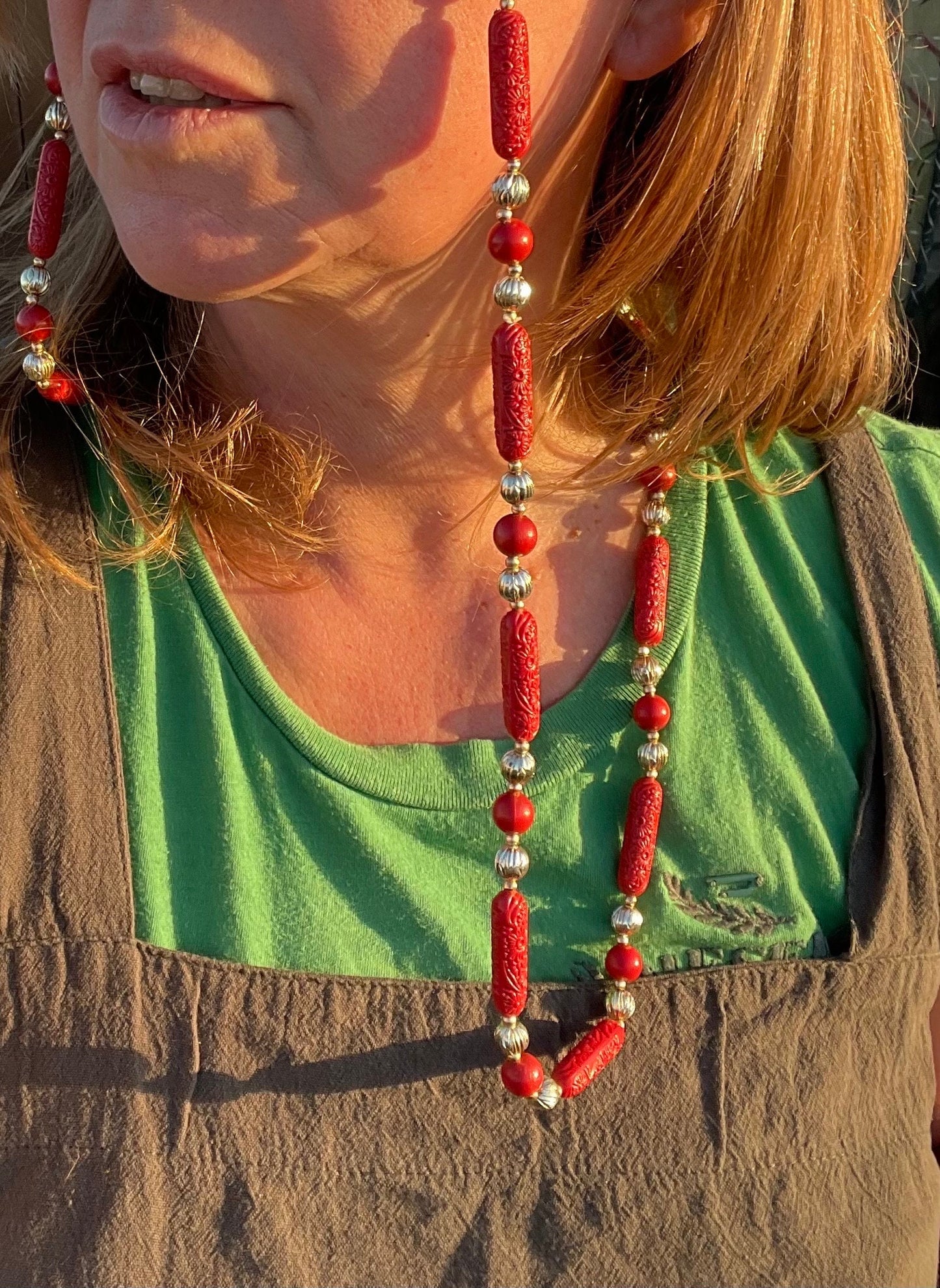 Recycled glasses chain, funky glasses holder, eco friendly glasses chain, ethical jewellery, red glasses chain, boho recycled jewellery