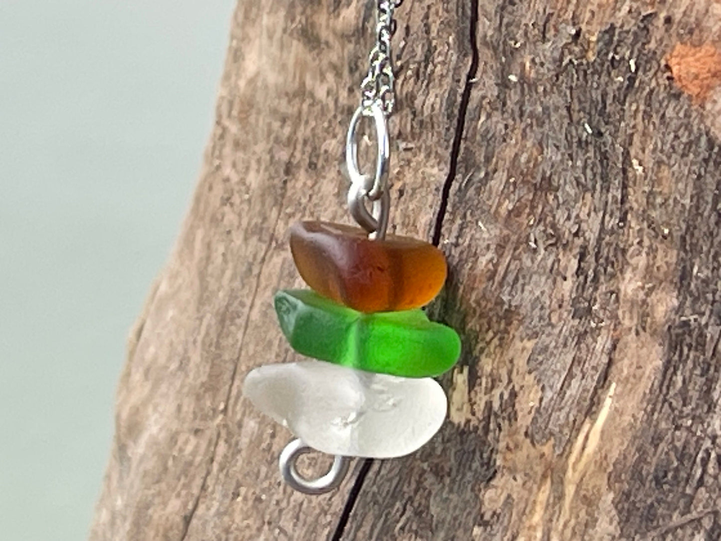 Sea glass necklace, ethical jewellery, boho necklace, ethical gift for him, eco friendly necklace, sea glass pendant, sea glass necklaces