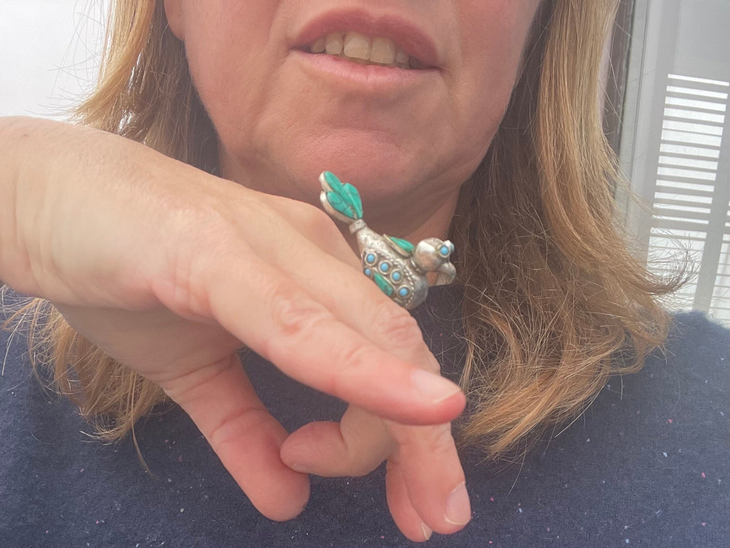 Adjustable vintage bird ring, silver bird ring, Vintage Bird Ring, turquoise ring, Boho Ethical Jewelry, Unique Gift for Her