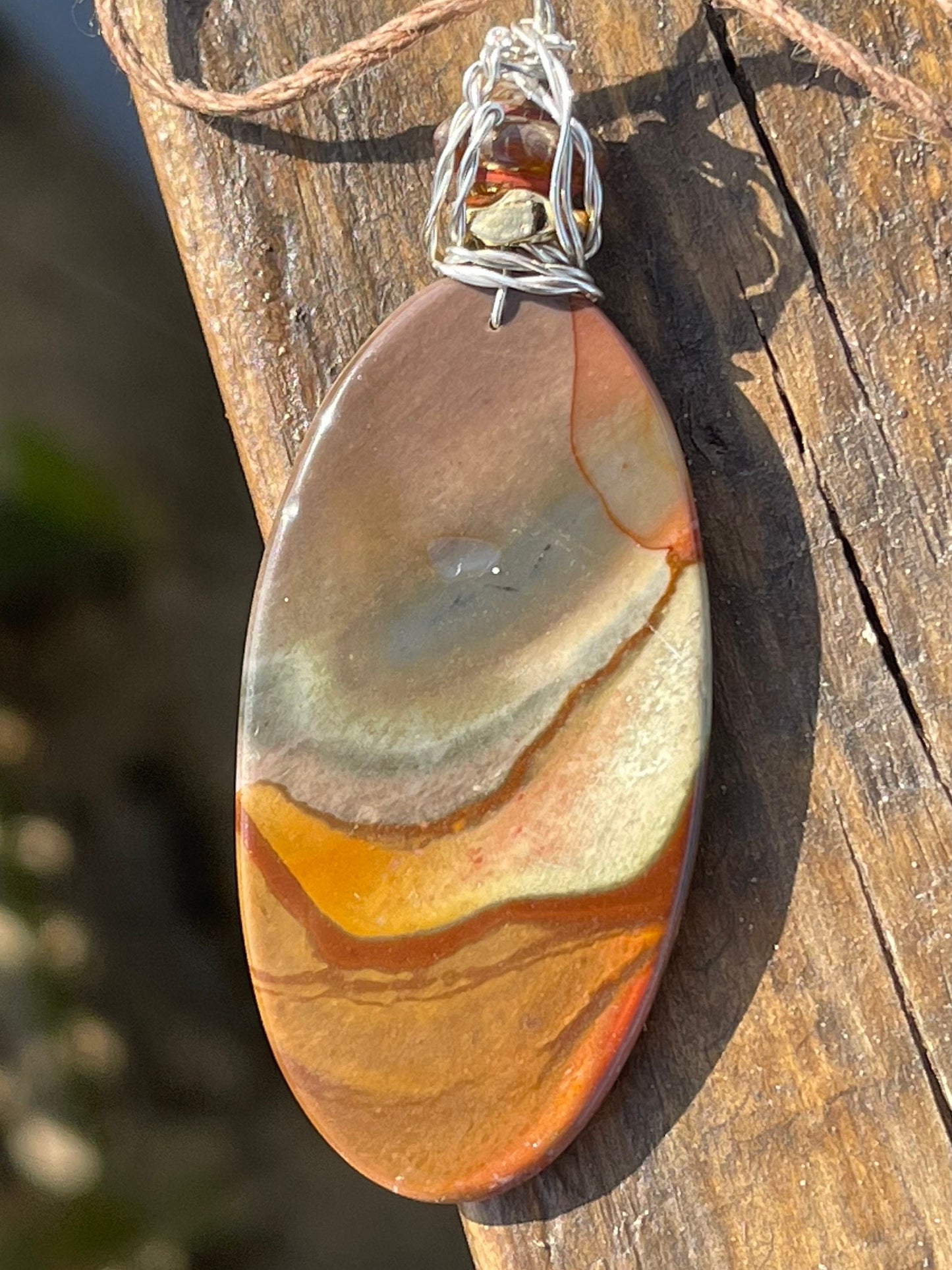 Orange jasper necklace, boho gift for her, gift for him, ethically jewellery, unique necklace, boho jewellery, unique handmade necklace