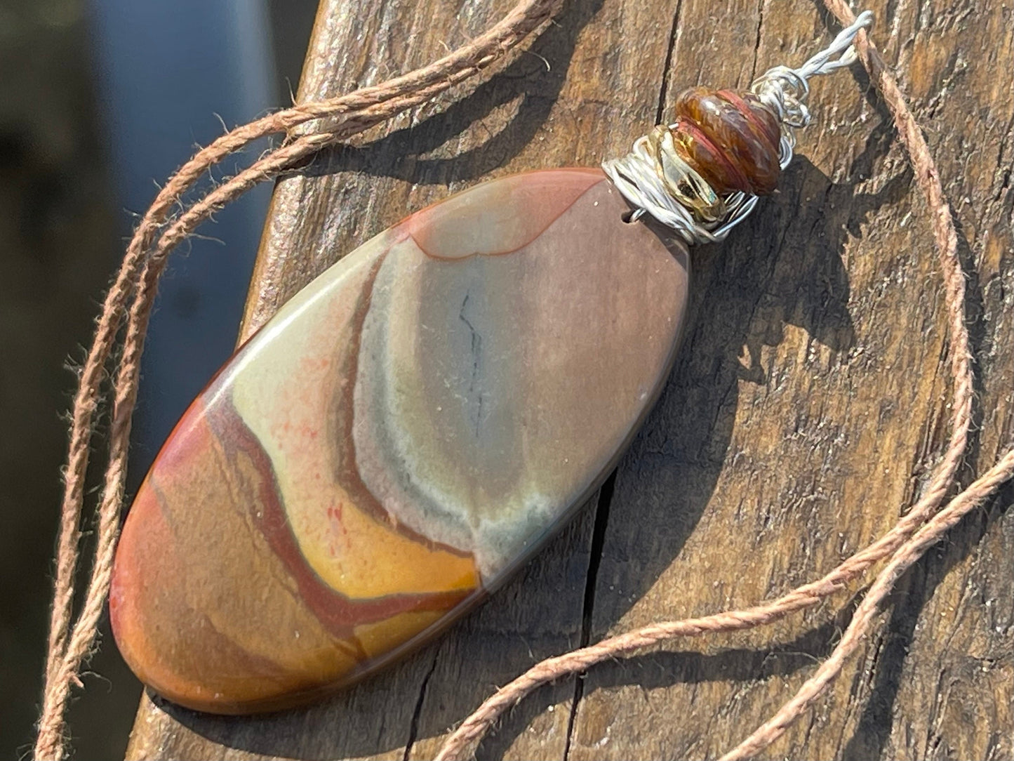 Orange jasper necklace, boho gift for her, gift for him, ethically jewellery, unique necklace, boho jewellery, unique handmade necklace