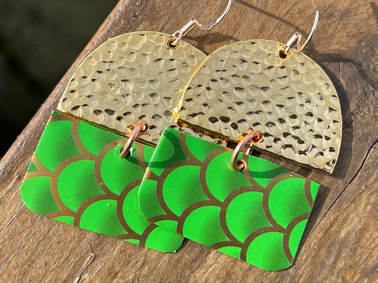 Bright green earrings, boho jewellery, unique earrings, eco friendly jewellery, gift for her, ethical jewellery, large statement earrings.