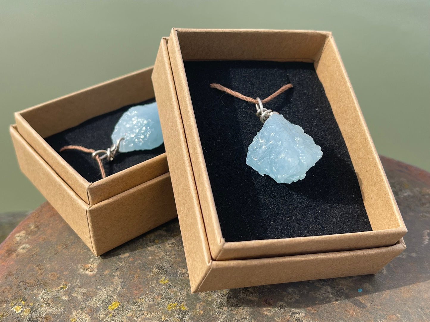 Raw aquamarine necklace on recycled sterling silver. Handmade necklace, Aquamarine pendant, aquamarine jewellery, unique jewellery