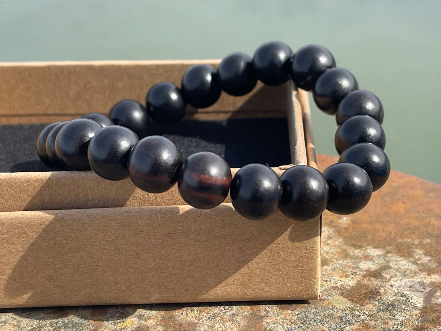 Tiger ebony bracelet, bracelet for a man, mans bracelet, handmade bracelet, wood bracelet, black bracelet,  tiger ebony wood. Boho bracelet