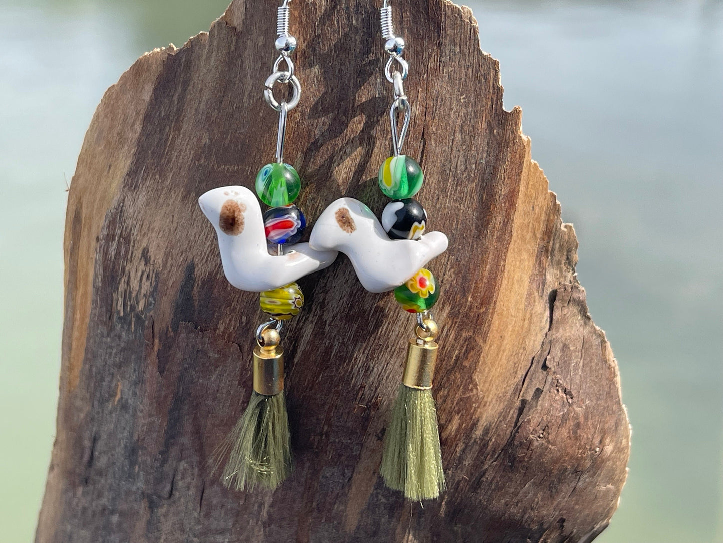 Bird earrings, unique earrings, ethical jewellery, unusual boho jewellery, handmade earrings, boho earrings, handmade jewellery, boho gifts