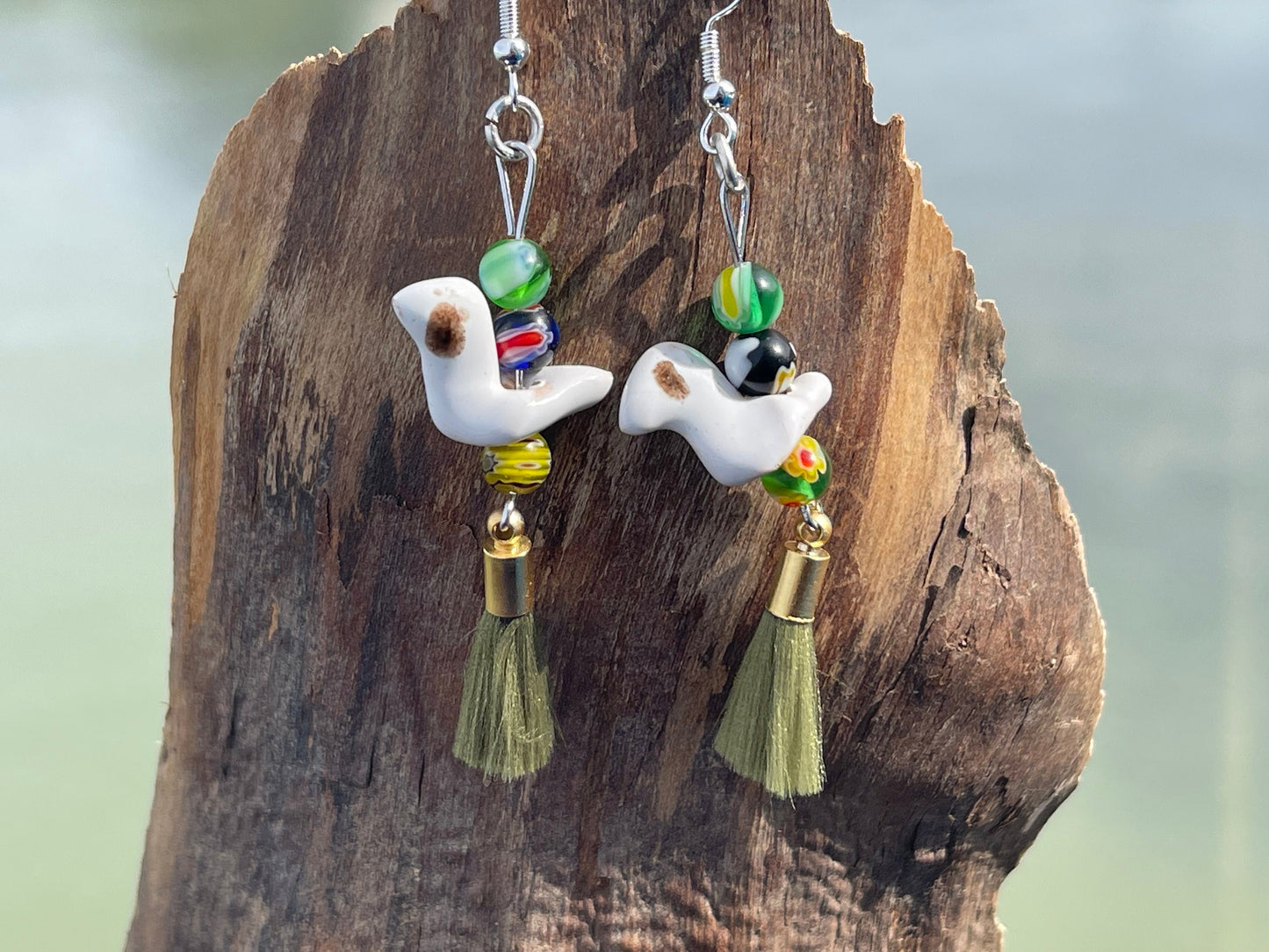 Bird earrings, unique earrings, ethical jewellery, unusual boho jewellery, handmade earrings, boho earrings, handmade jewellery, boho gifts