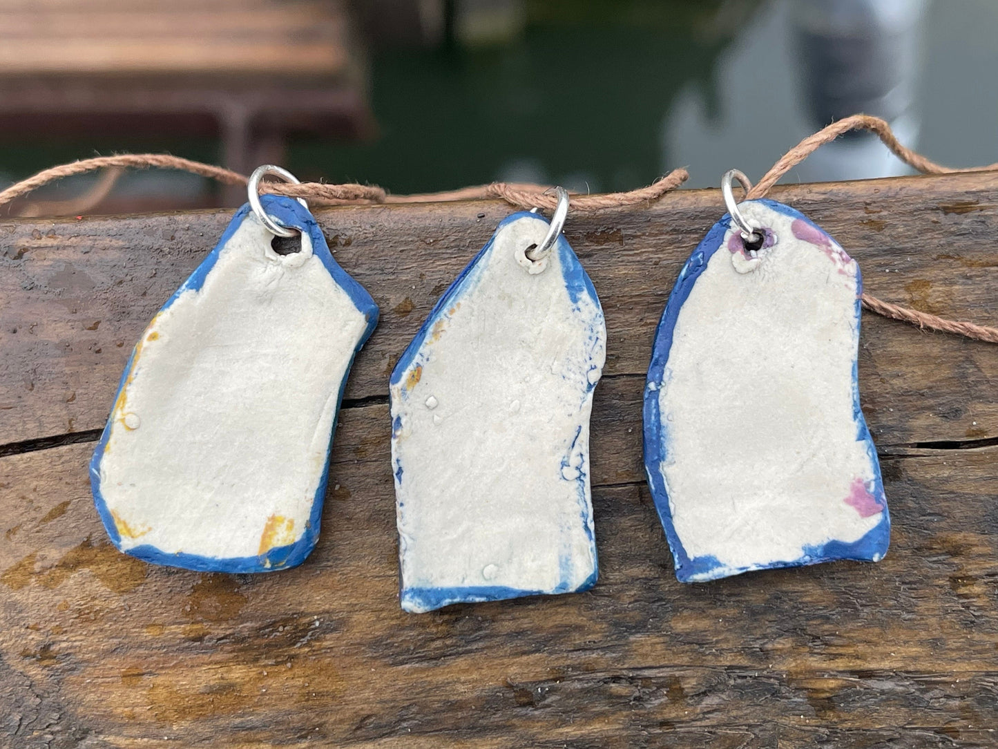 SALE - Penguin pendants using Sussex clay. Unique jewellery, festive necklace, penguin jewellery, penguin necklace, handmade unique necklace