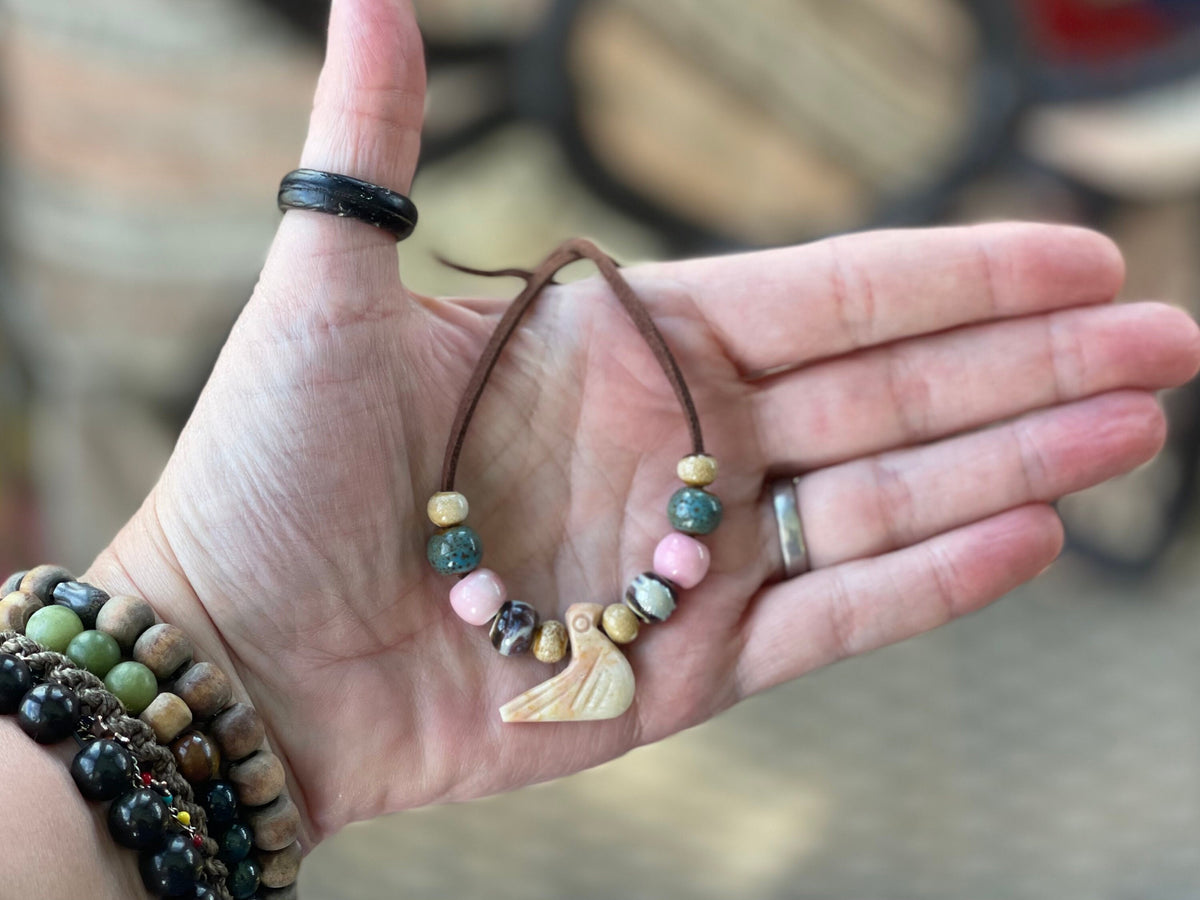 Handmade necklace, bird jewellery, bird necklace. Bird choker, bird pendant, chocker necklace, unusual jewellery, bird pendant, boho choker