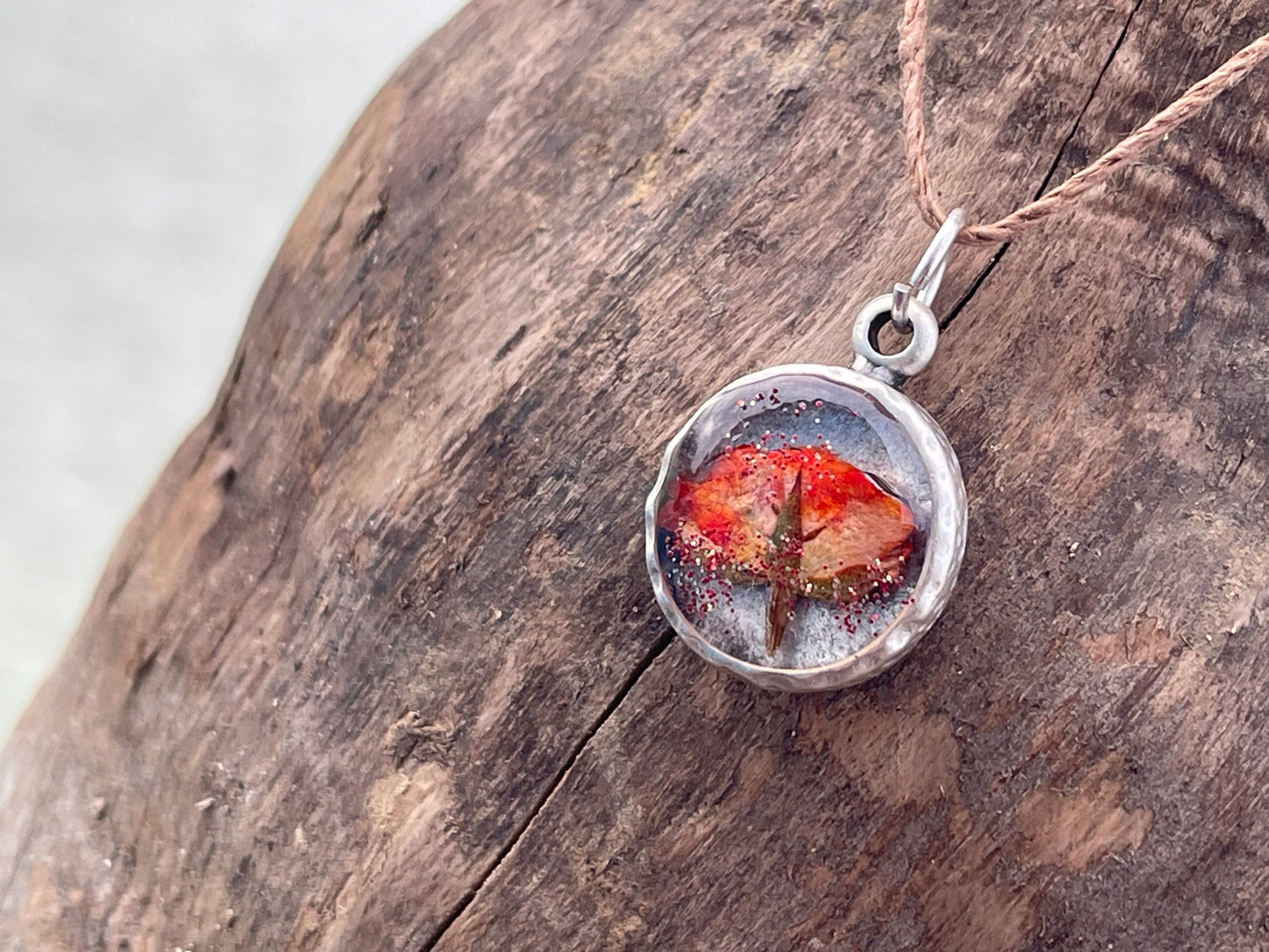 Rose necklace, flower necklace, romantic gift for her, boho necklace, rose pendant, handmade jewellery, handmade necklace, gift for gardener