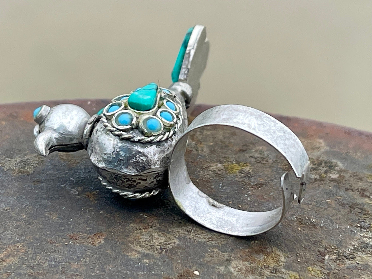 Adjustable vintage bird ring, silver bird ring, Vintage Bird Ring, turquoise ring, Boho Ethical Jewelry, Unique Gift for Her