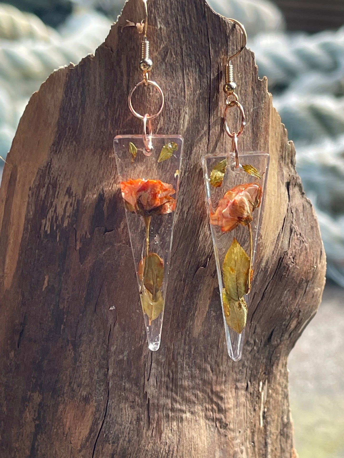 Rose earrings, flower earrings, romantic gift for her, light earrings, boho earrings, unique earrings, handmade earrings, unique jewellery