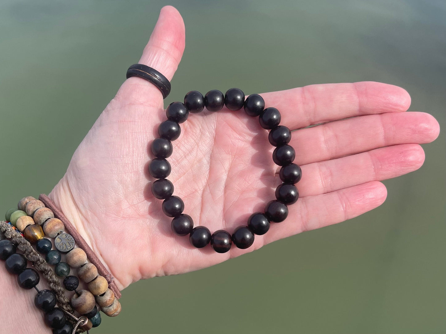 Tiger ebony bracelet, bracelet for a man, mans bracelet, handmade bracelet, wood bracelet, black bracelet,  tiger ebony wood. Boho bracelet