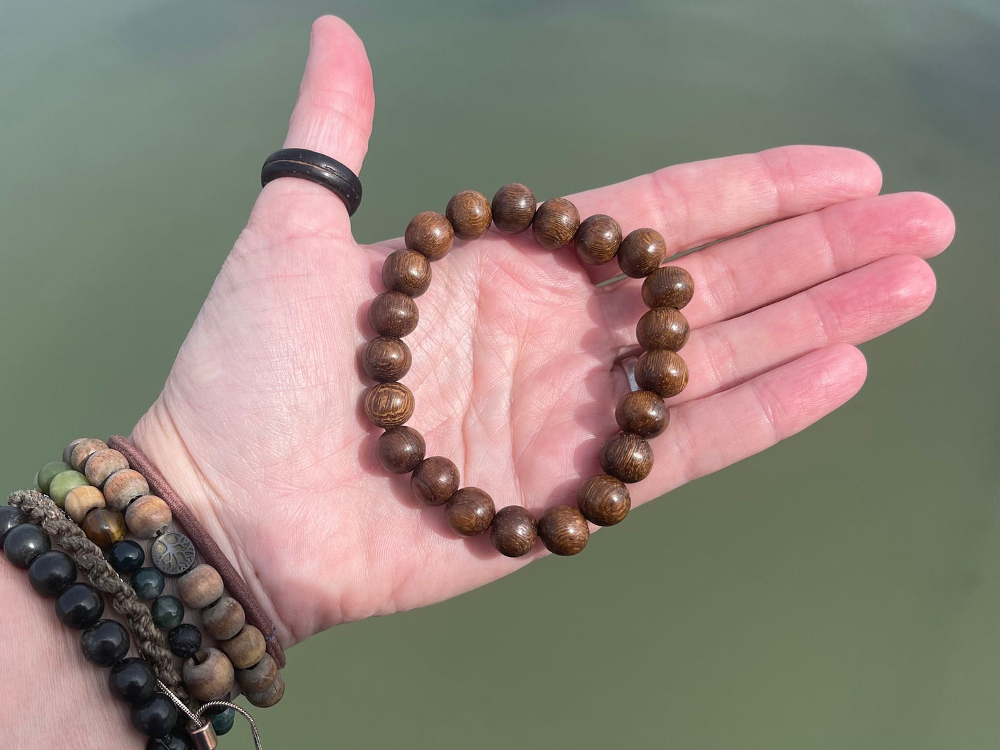 Ethical Robles Wood Bracelet for a man. Handmade Boho Jewelry, mans bracelet. Handmade wood bracelet