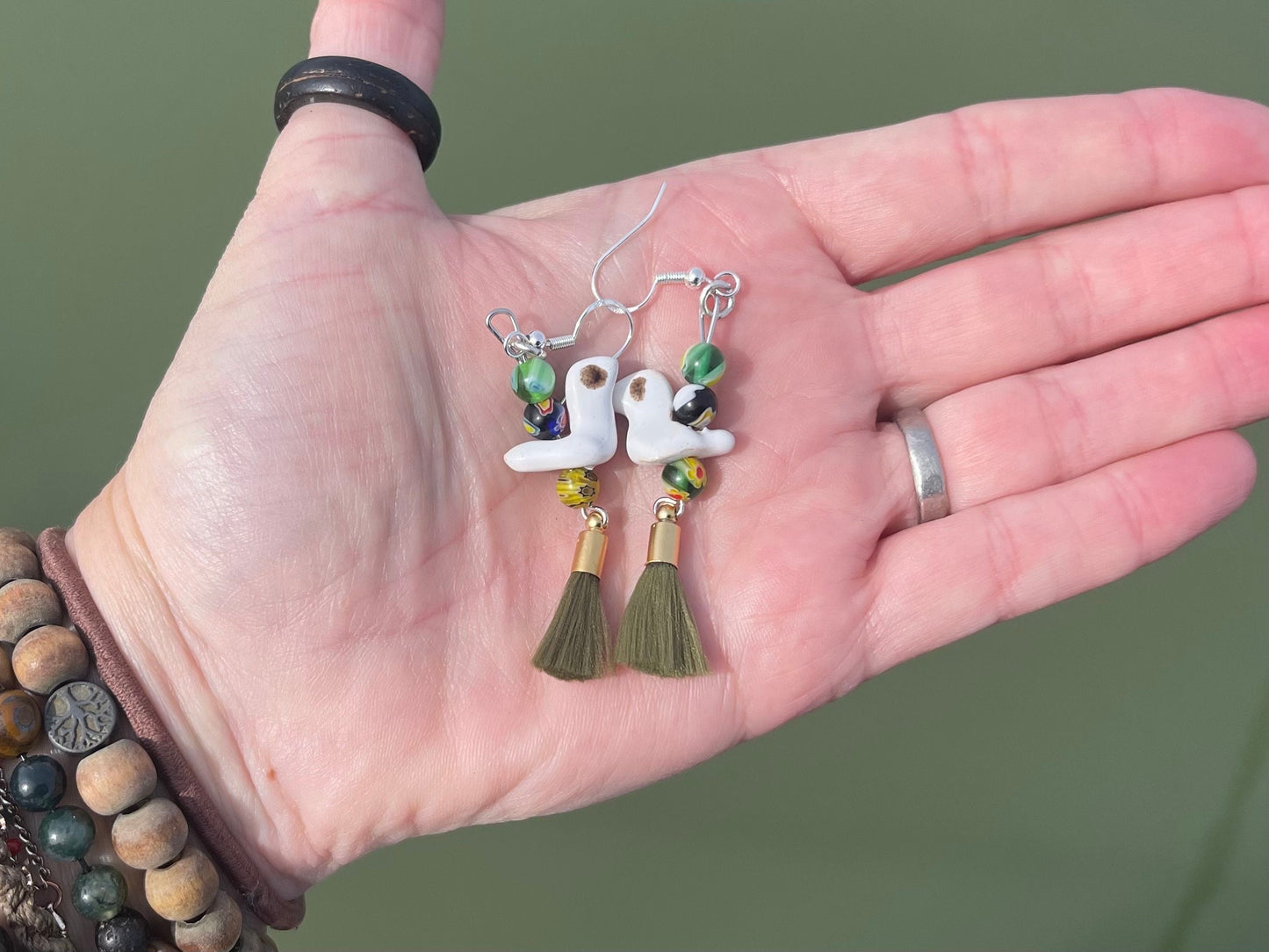 Bird earrings, unique earrings, ethical jewellery, unusual boho jewellery, handmade earrings, boho earrings, handmade jewellery, boho gifts