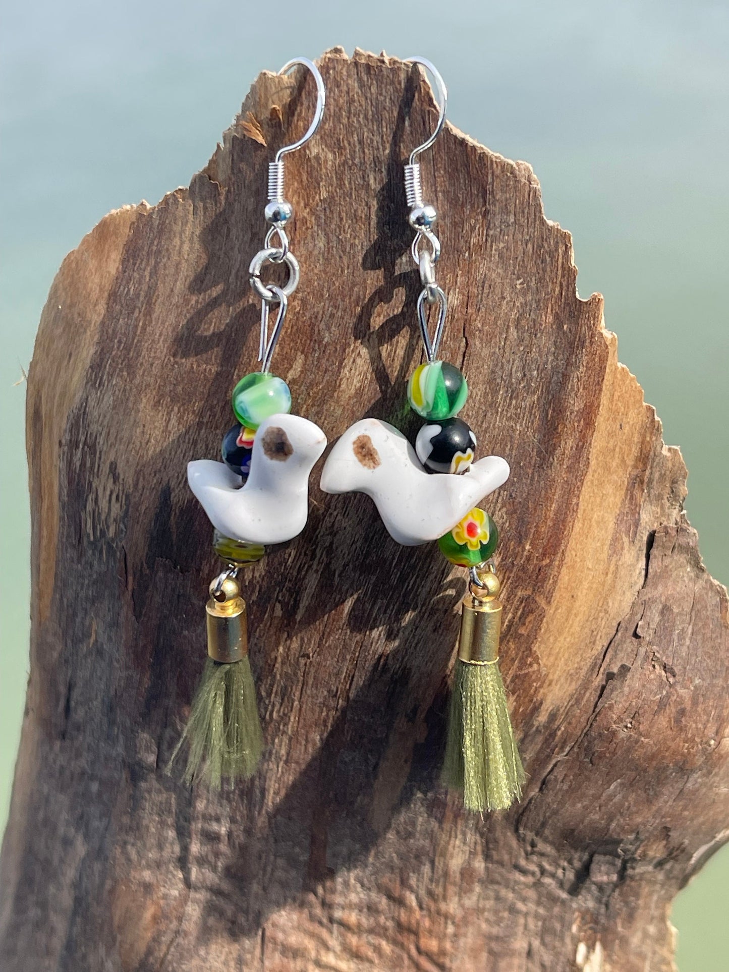 Bird earrings, unique earrings, ethical jewellery, unusual boho jewellery, handmade earrings, boho earrings, handmade jewellery, boho gifts