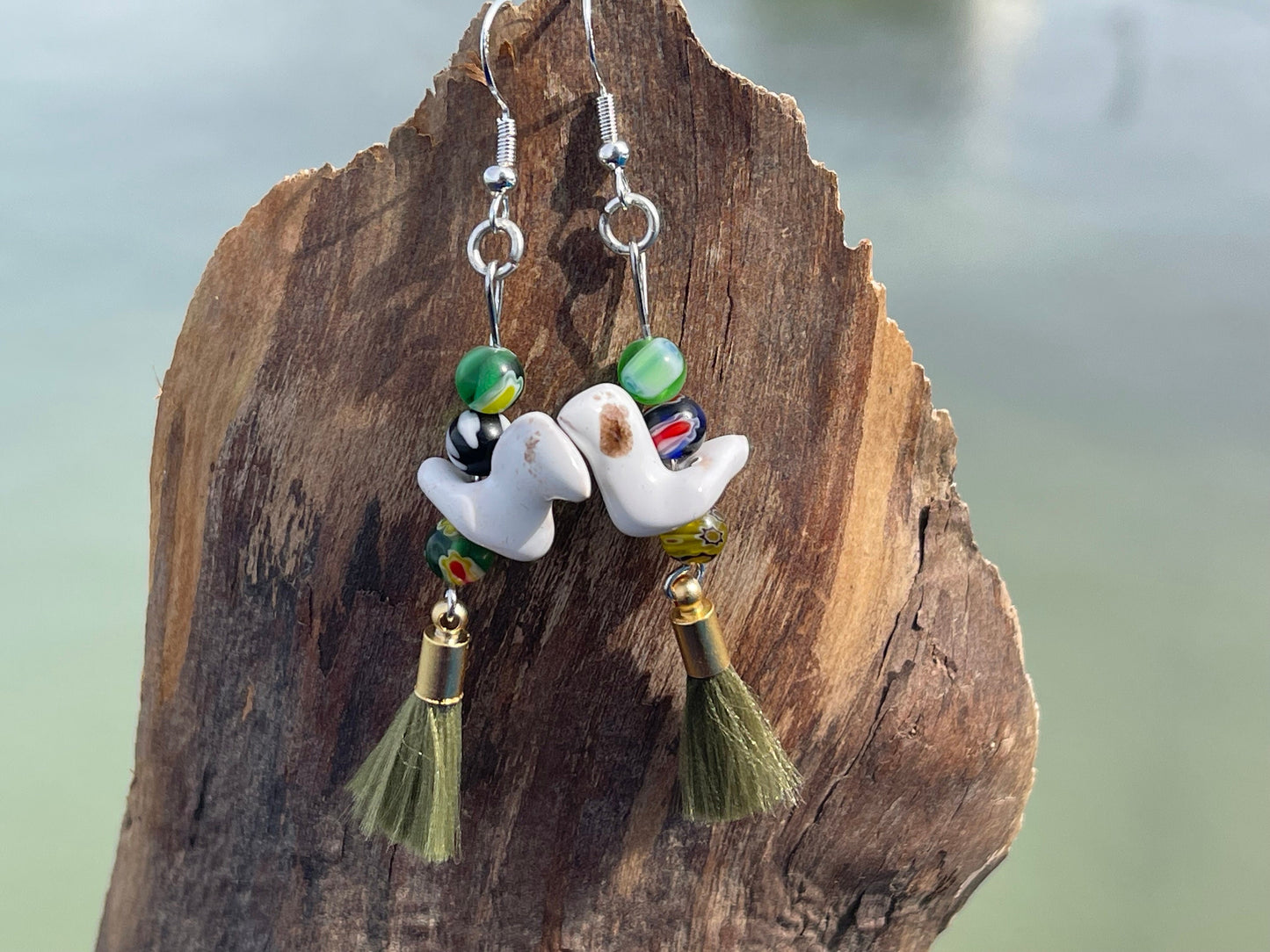 Bird earrings, unique earrings, ethical jewellery, unusual boho jewellery, handmade earrings, boho earrings, handmade jewellery, boho gifts