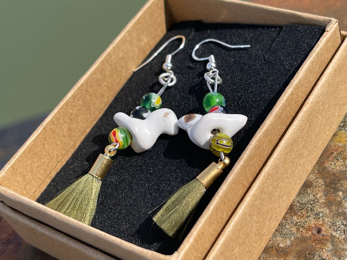 Bird earrings, unique earrings, ethical jewellery, unusual boho jewellery, handmade earrings, boho earrings, handmade jewellery, boho gifts