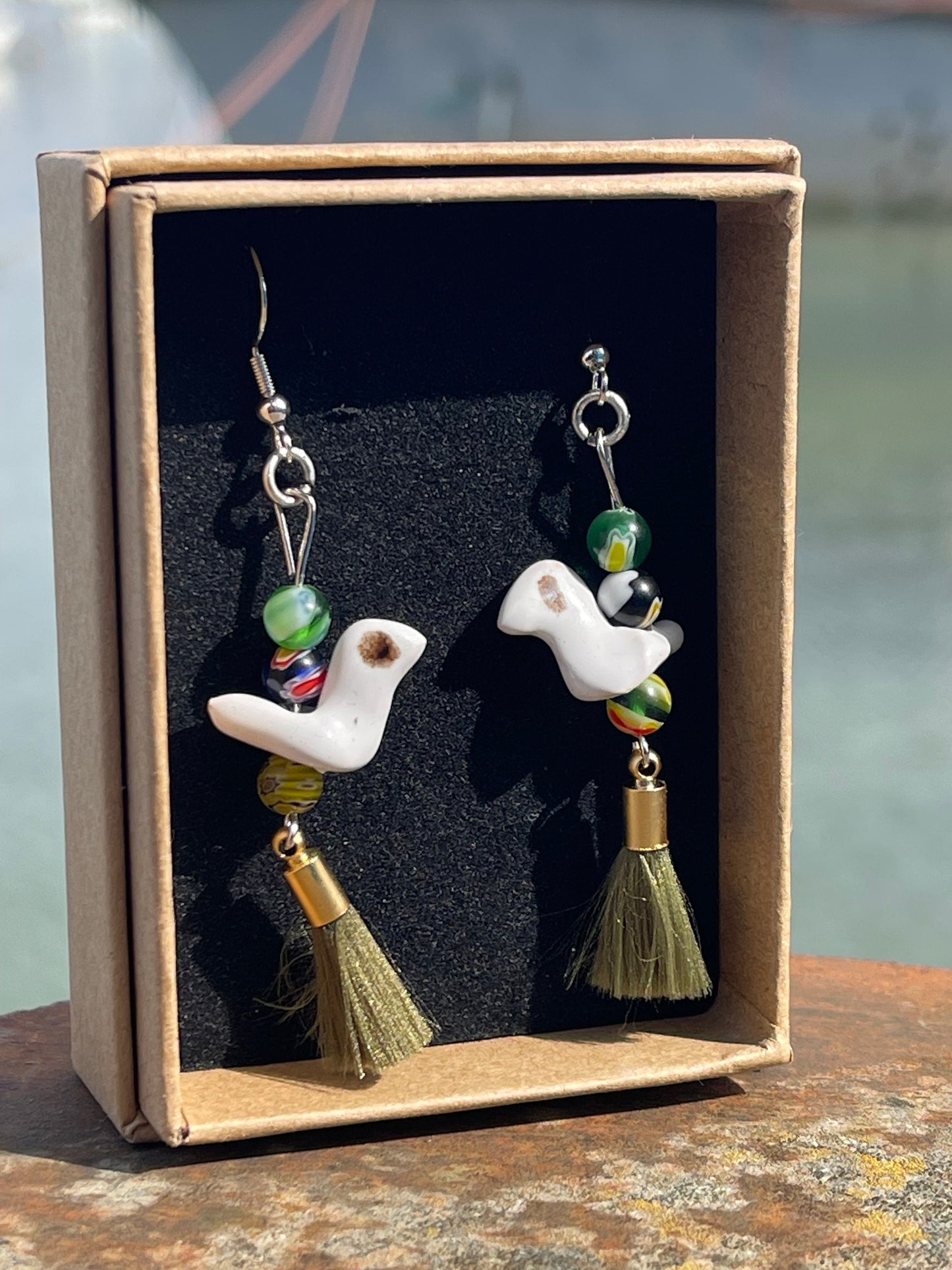 Bird earrings, unique earrings, ethical jewellery, unusual boho jewellery, handmade earrings, boho earrings, handmade jewellery, boho gifts