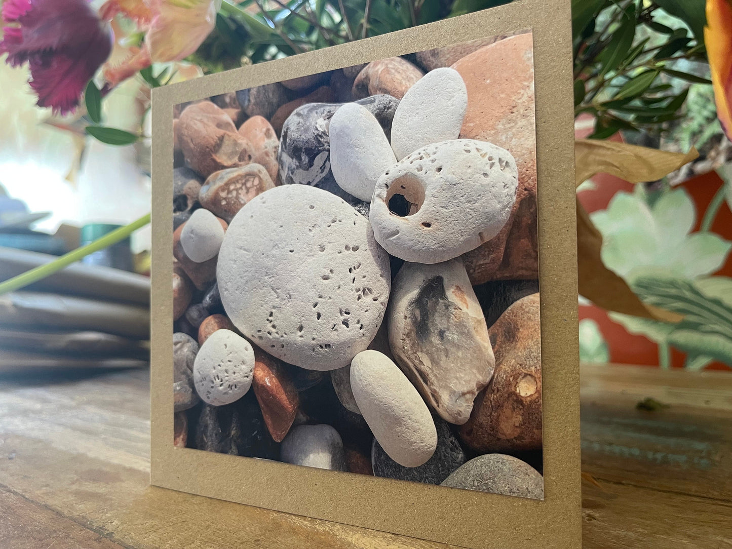 Handmade card, recycled card, seaside card, unuaual birthday card, rabbit card, eco friendly cards, eco card, recycled cards, bunny card