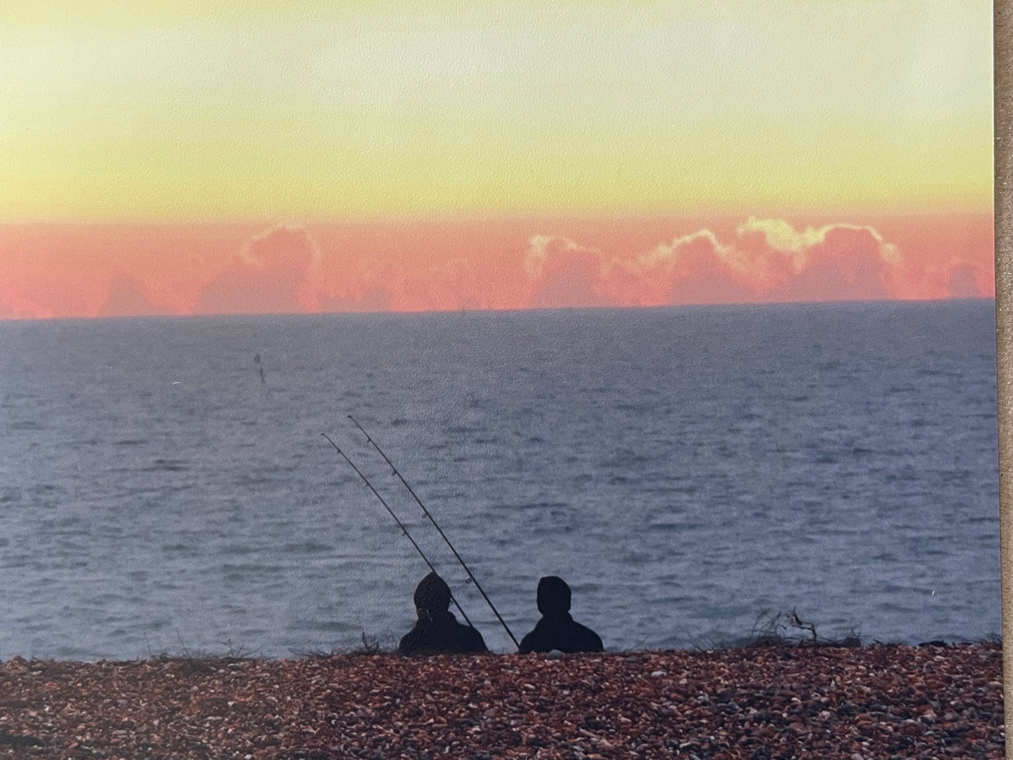 Card for fisherman, Handmade card, recycled card, seaside card, sunset card, fishermans card, eco friendly cards, eco card, recycled cards