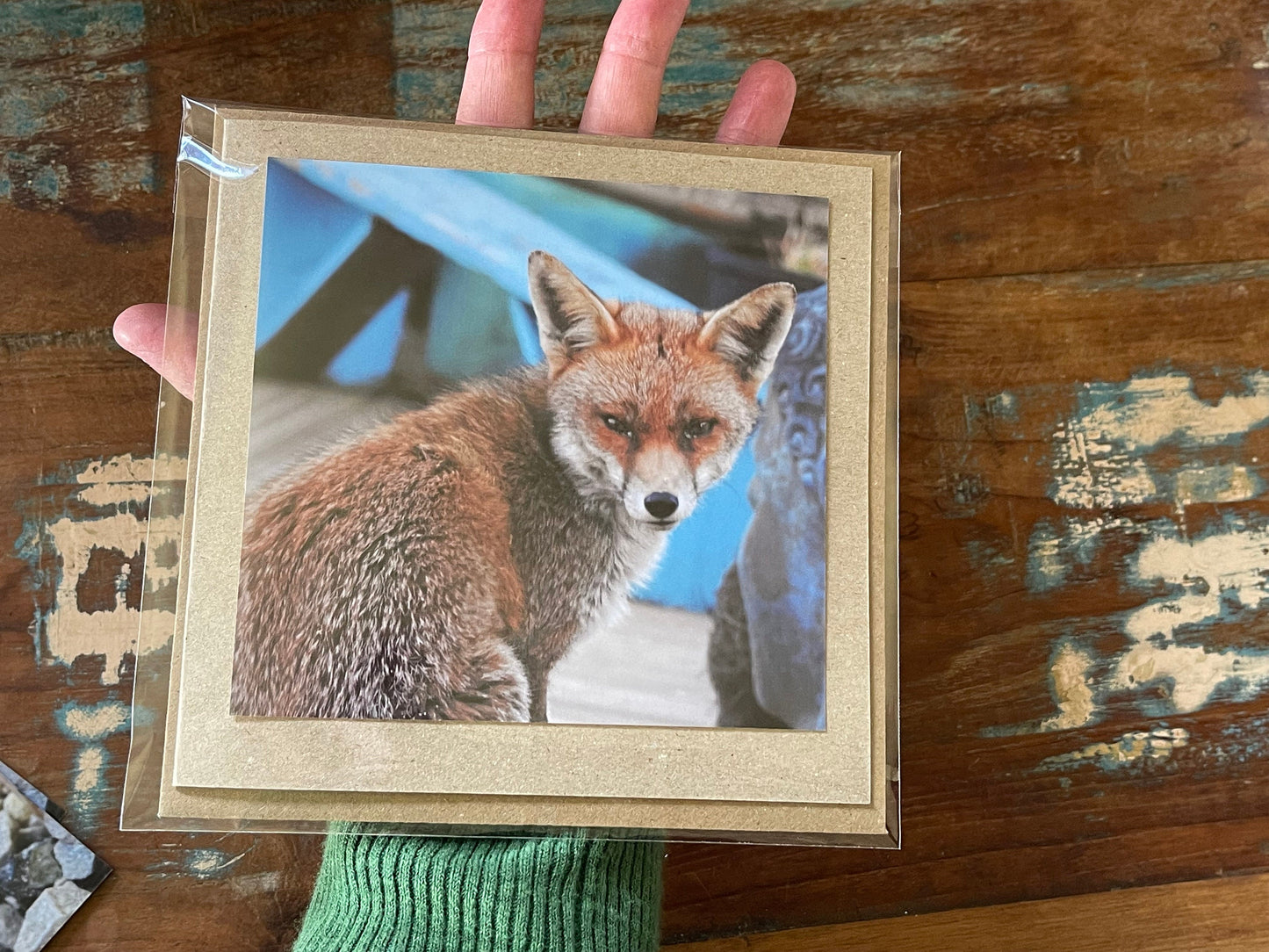 Fox card, recycled card, nature card, birthday card. Eco friendly gift card. Handmade card, gift for fox lower, homemade English animal card