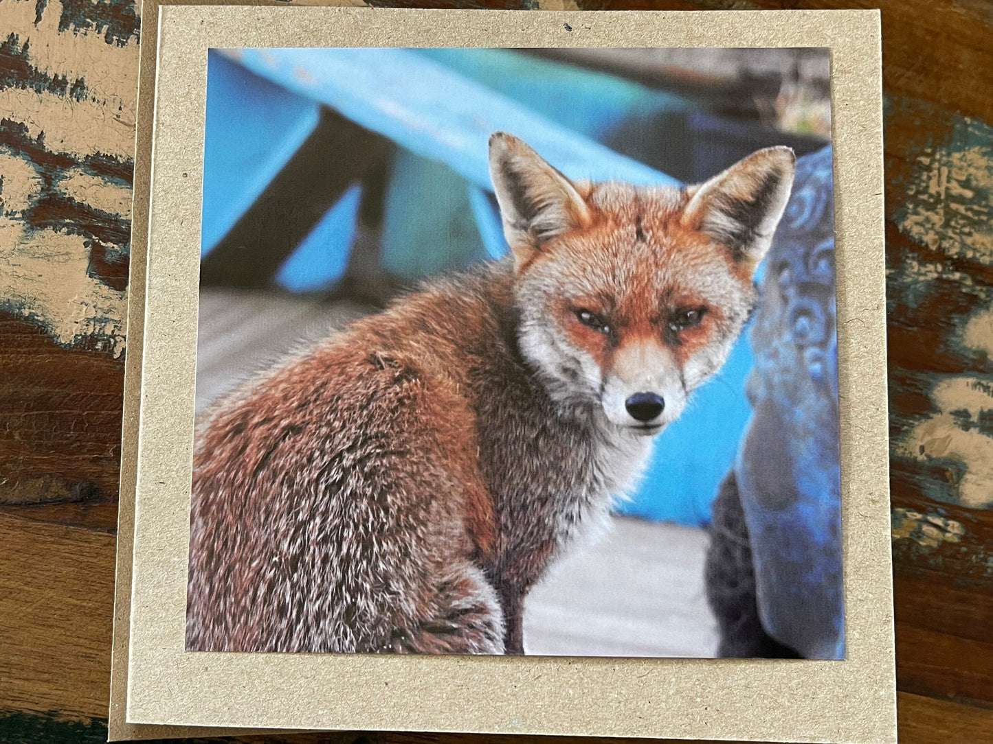 Fox card, recycled card, nature card, birthday card. Eco friendly gift card. Handmade card, gift for fox lower, homemade English animal card