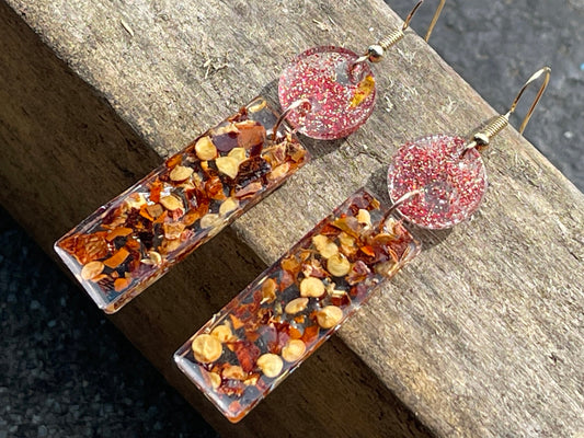 Red Chilli Earrings for Spicy Food Lovers, Handmade Boho Jewellery, Unique Gift for chilli lover