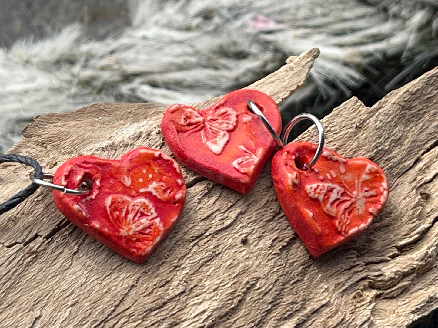 Handmade ceramic heart necklace. Eco friendly necklace, ethical jewellery, I love you, red heart necklaces, romantic gifts, gift ideas