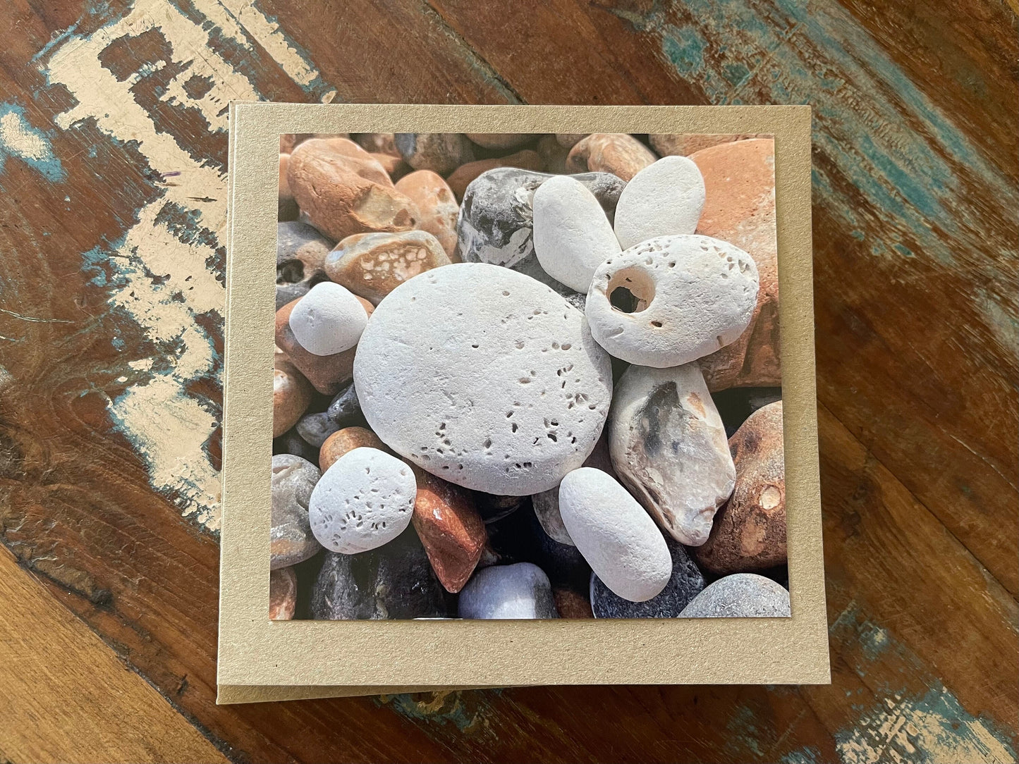 Handmade card, recycled card, seaside card, unuaual birthday card, rabbit card, eco friendly cards, eco card, recycled cards, bunny card